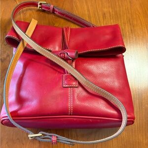 Dooney & Bourke Red and Tan Leather Shoulder Bag